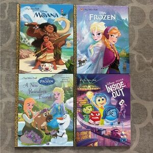 4 Disney Big Golden Books- Inside Out, Moana & 2 different Frozen books